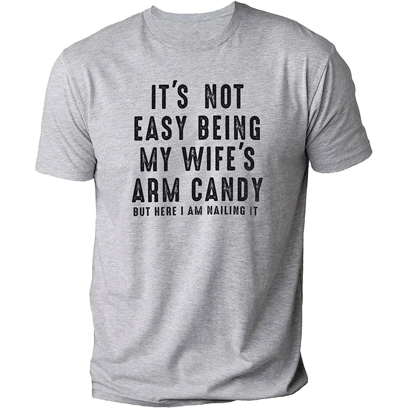 Tshirt grey front facing gifts for dad arm candy funny