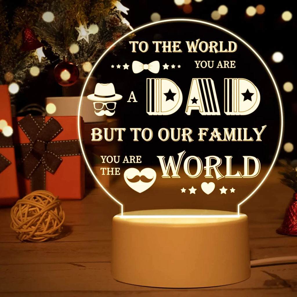 Dads Night Lamp front facing aluminous gifts for dad 