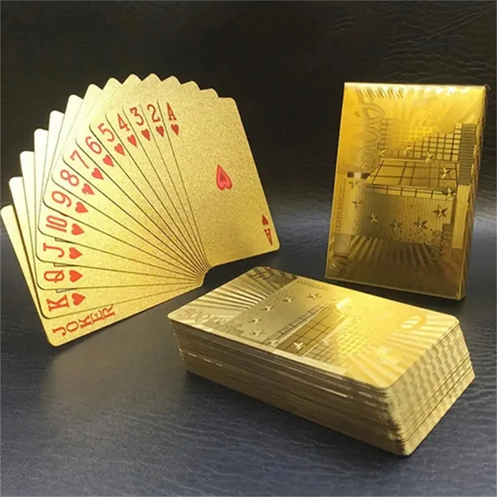 Gold playing cards poker set gifts for dad