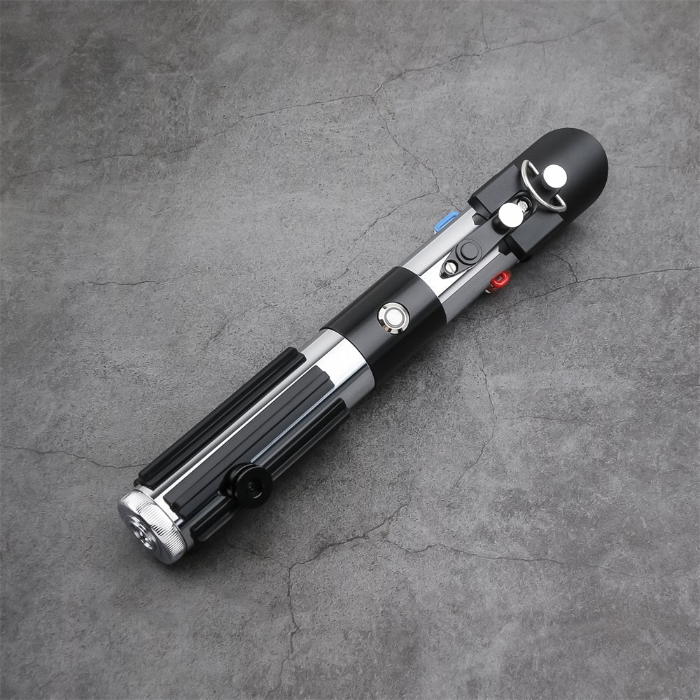 Black and silver lightsaber on a gray concrete surface - Darth Vader gift for dad