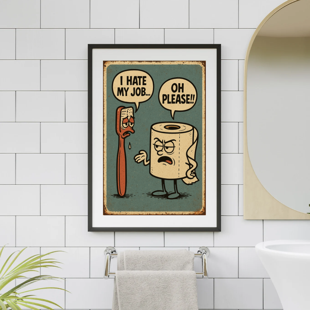 Funny Bathroom Wall Art Gift for Dad
