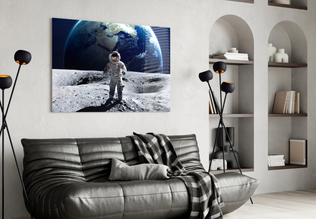 Space Walk Glass Wall Art