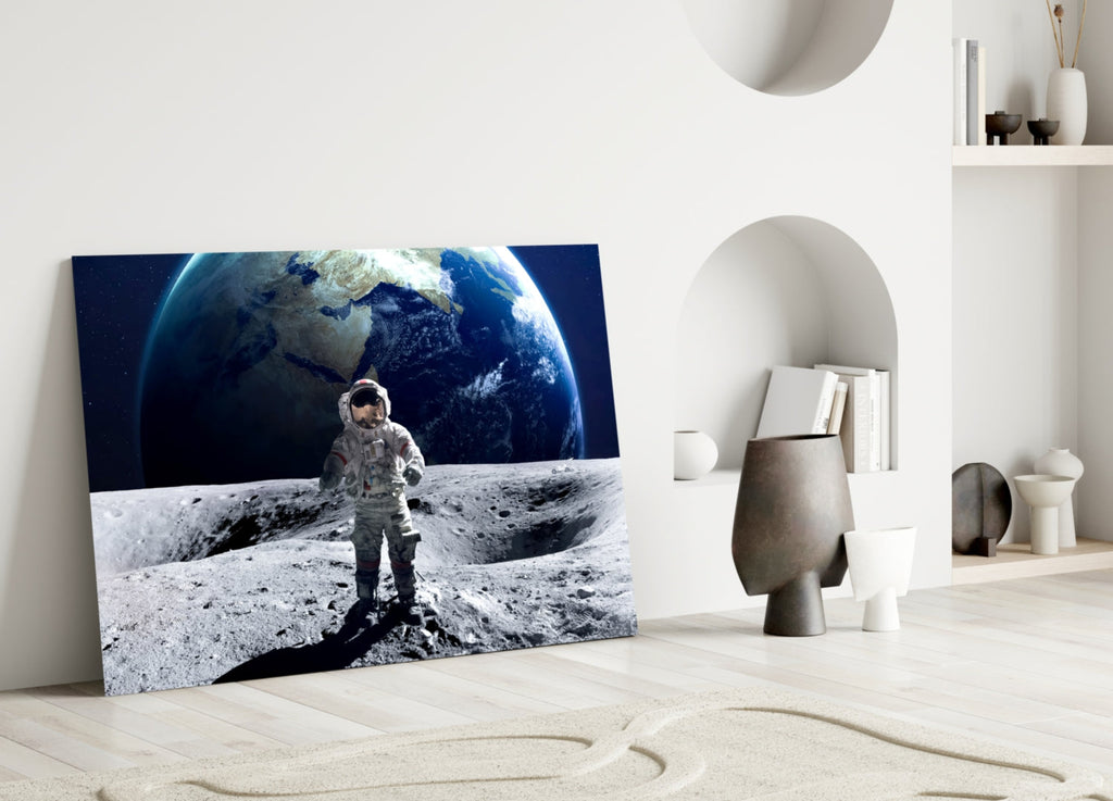 Space Walk Glass Wall Art