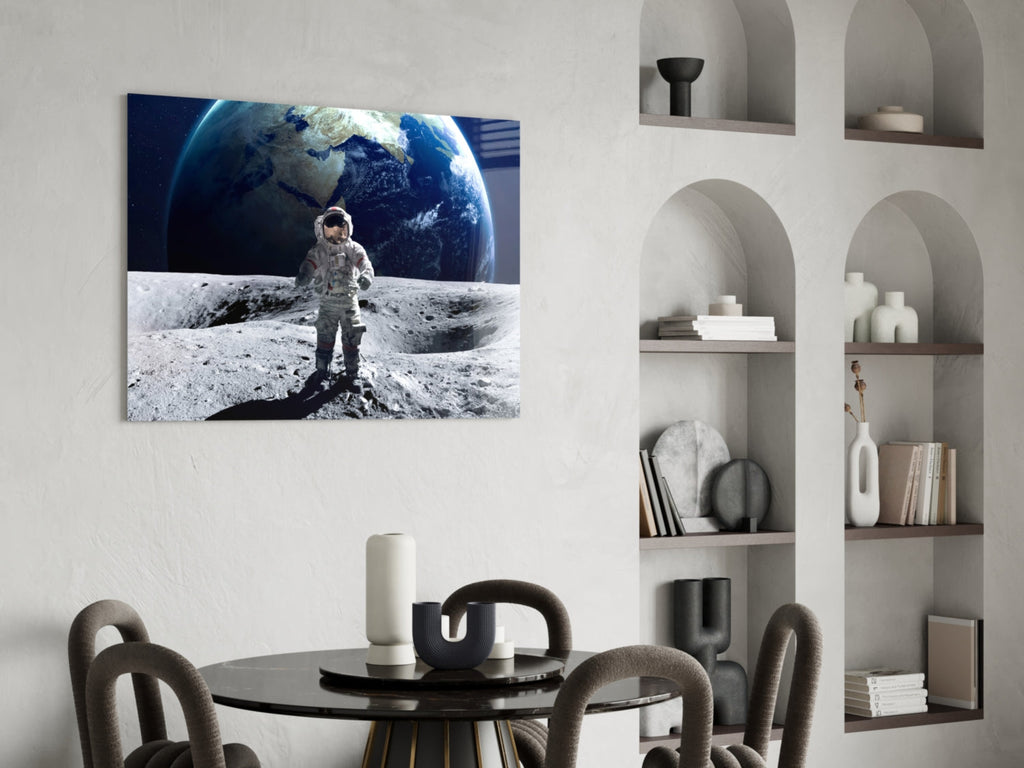 Space Walk Glass Wall Art